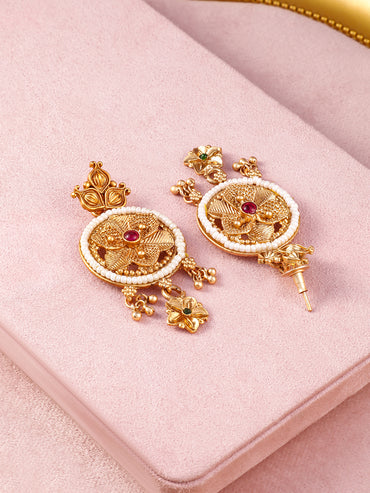 Multicolor Beaded Floral gold Necklace Set