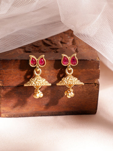 Ruby Studded Gold Necklace Set
