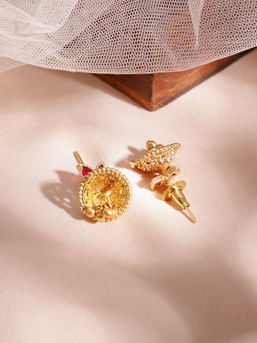 Ruby Studded Gold Necklace Set