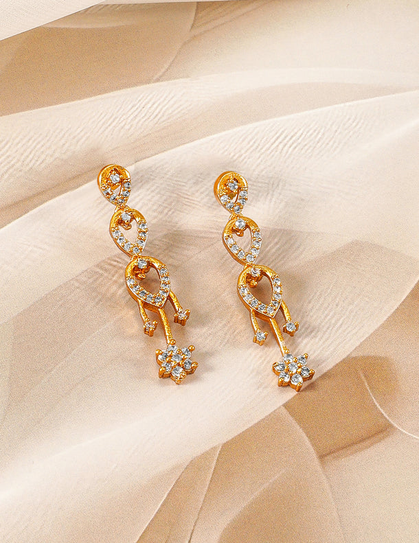 Floral Necklace Set in American Diamond Zirconia