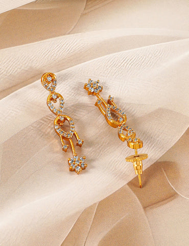 Floral Necklace Set in American Diamond Zirconia