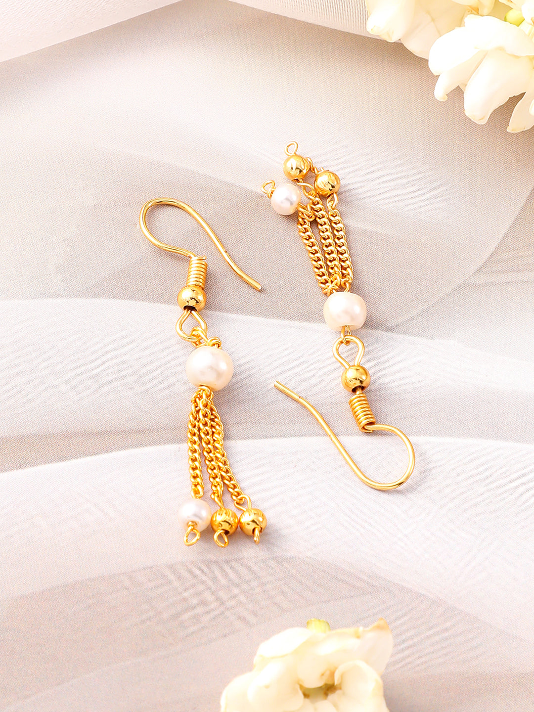 Triple Layered Pearl Beaded Necklace Set