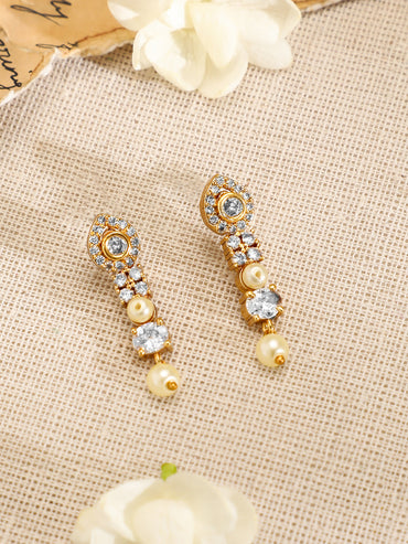 Pearl Beaded American Diamond Zirconia Necklace Set