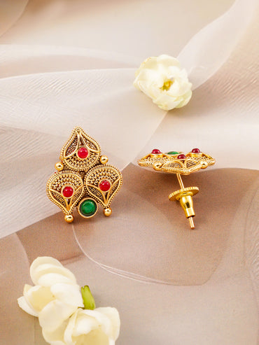 Traditional Golden Engraved Necklace Set