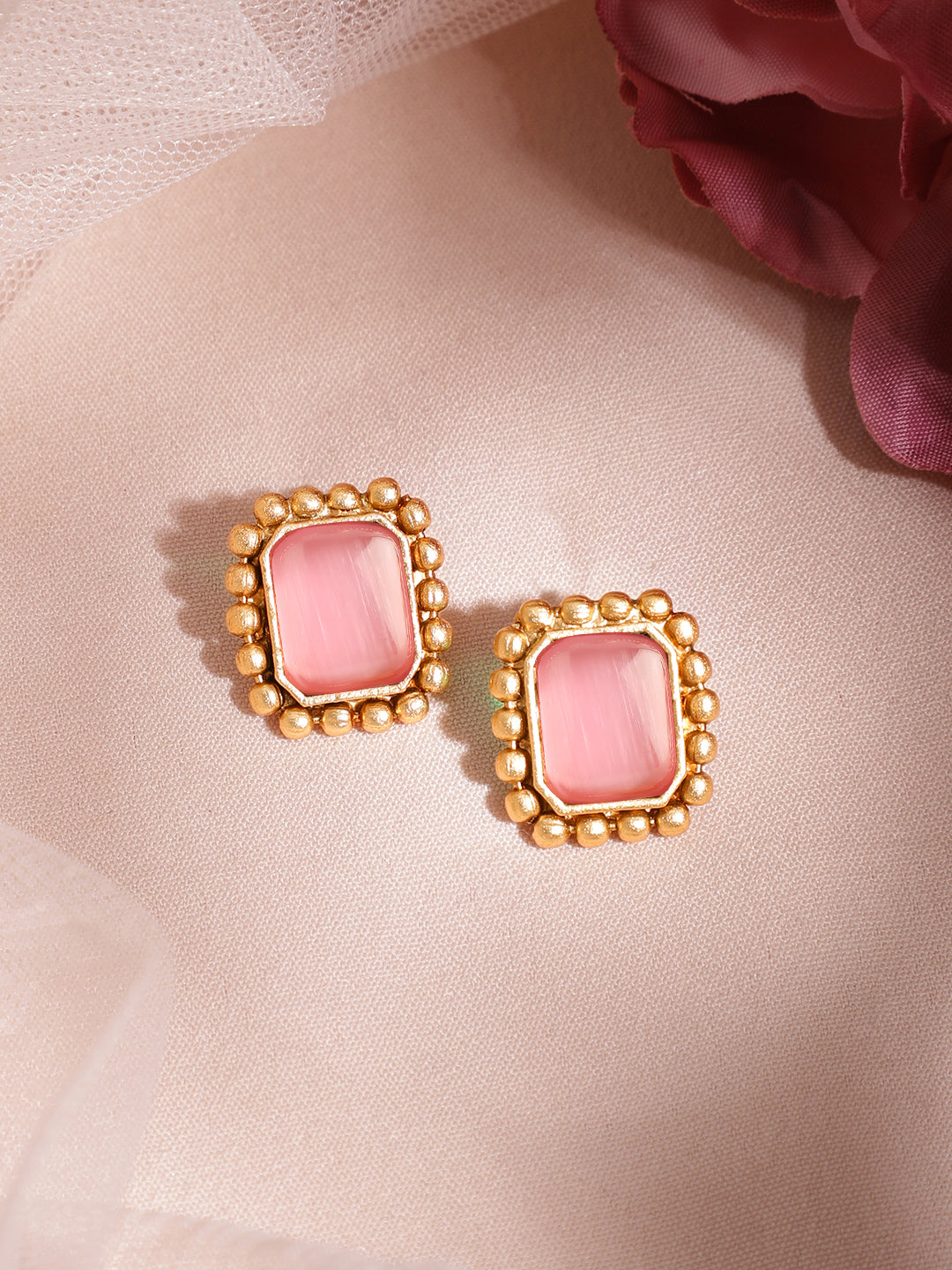 Pink Accented Gold Choker Set