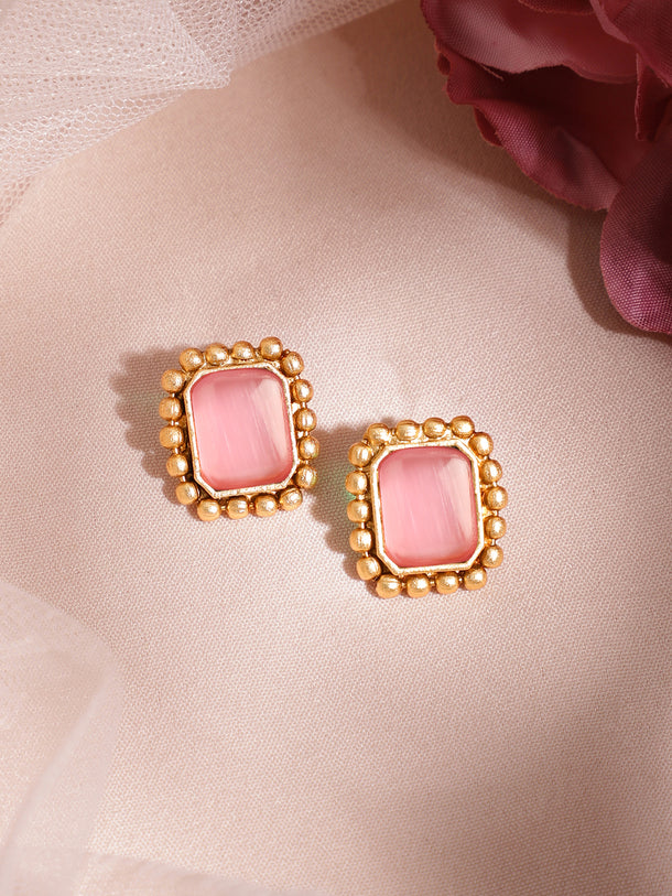 Pink Accented Gold Choker Set