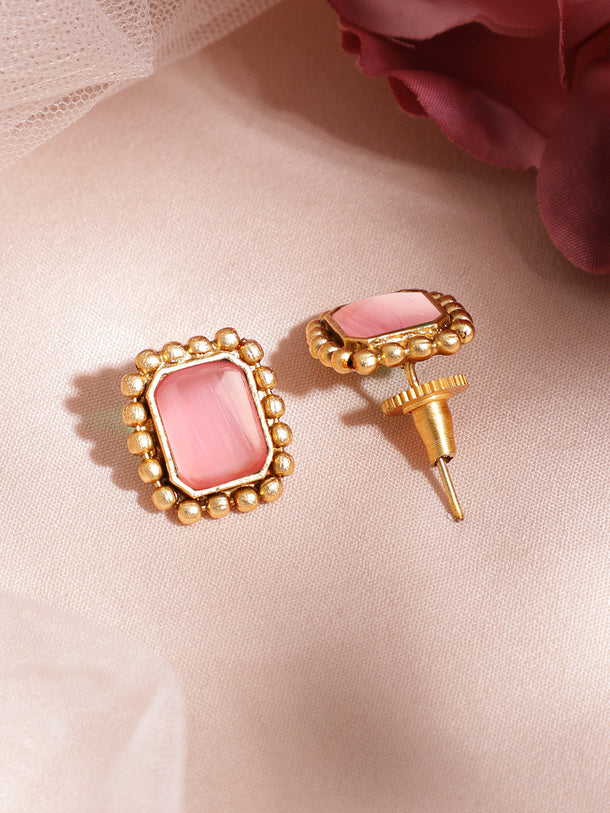 Pink Accented Gold Choker Set