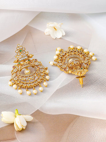 American Diamond Zirconia Floral Necklace Set