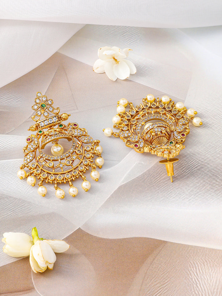 American Diamond Zirconia Floral Necklace Set