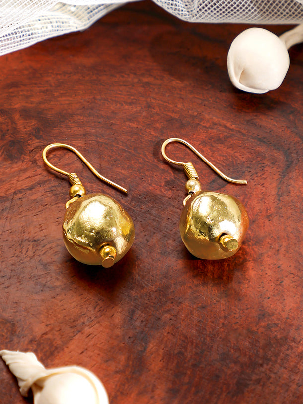 Oxidized Golden Beaded Long Necklace Set