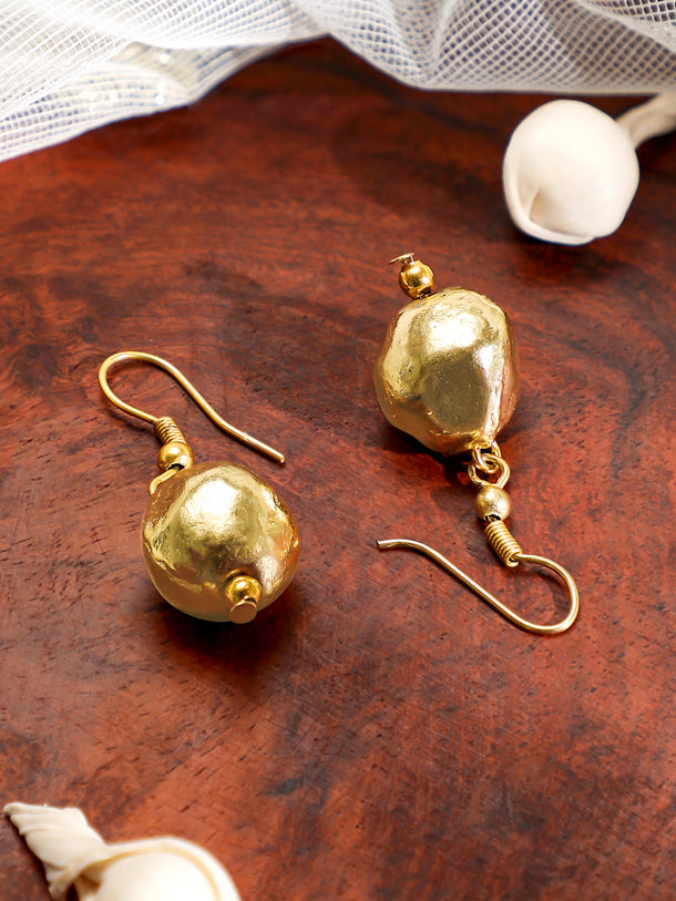 Oxidized Golden Beaded Long Necklace Set