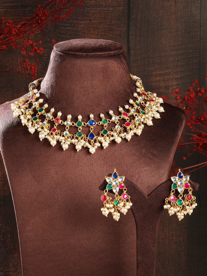 Floral Canvas Multicolour Necklace Set
