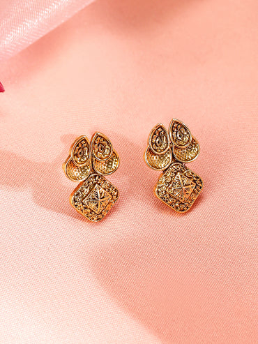 Square & Paisley Design Necklace Set