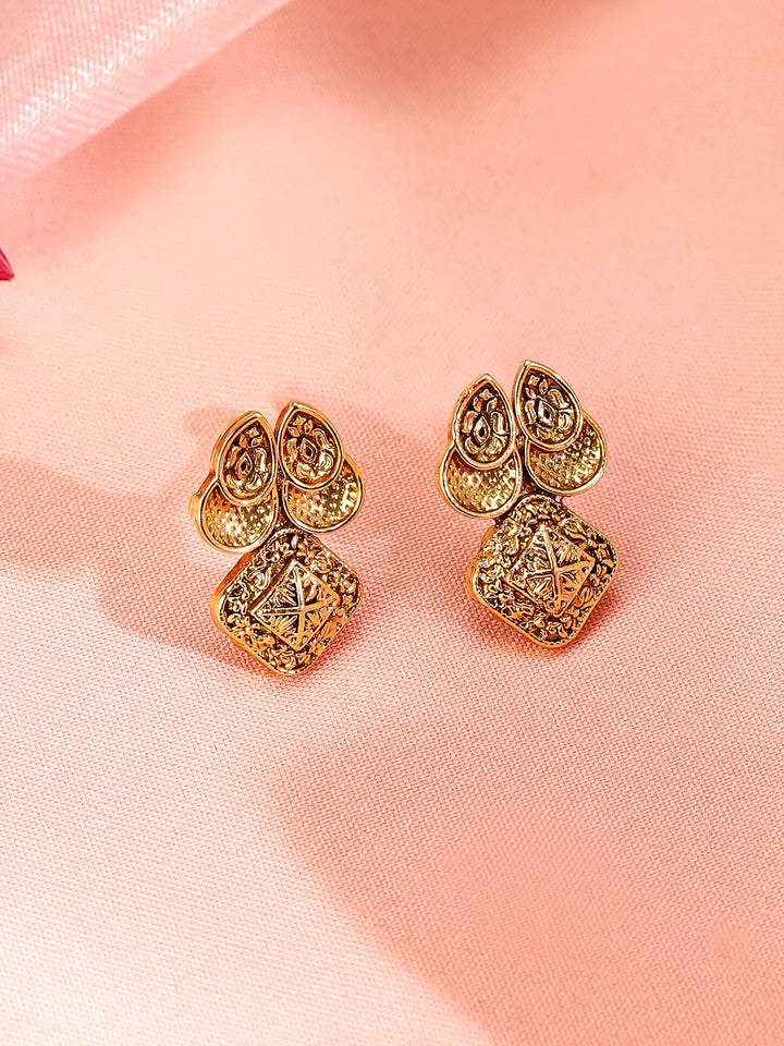 Square & Paisley Design Necklace Set