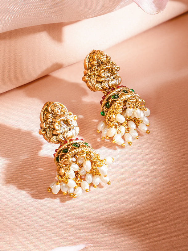 Multicolor Laxmi Motif Pearl Necklace