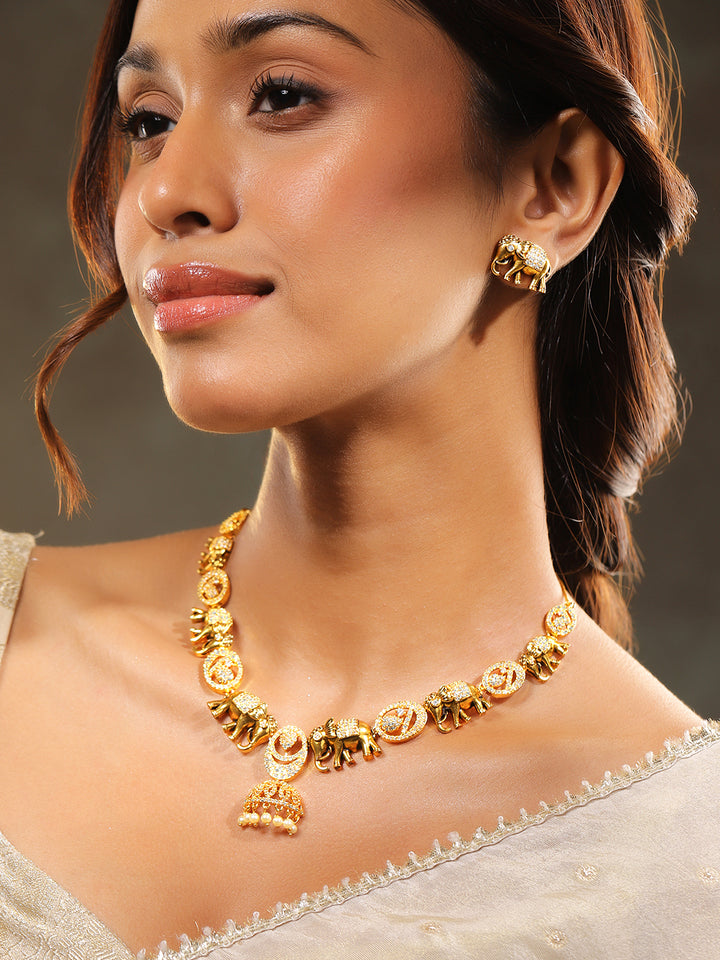 Splendid Short Temple Necklace Set