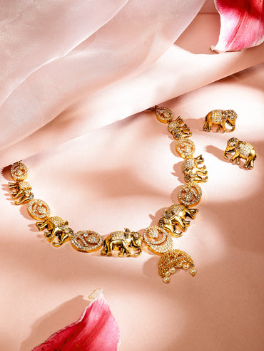 Splendid Short Temple Necklace Set