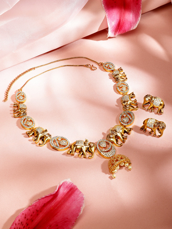 Splendid Short Temple Necklace Set