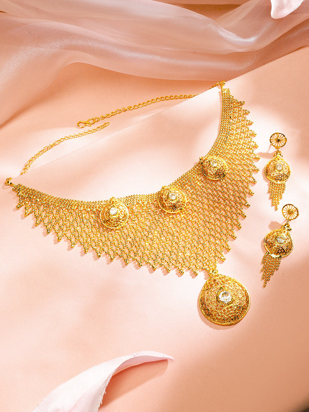 Sunlit Queen’s Gold-Plated Necklace Set