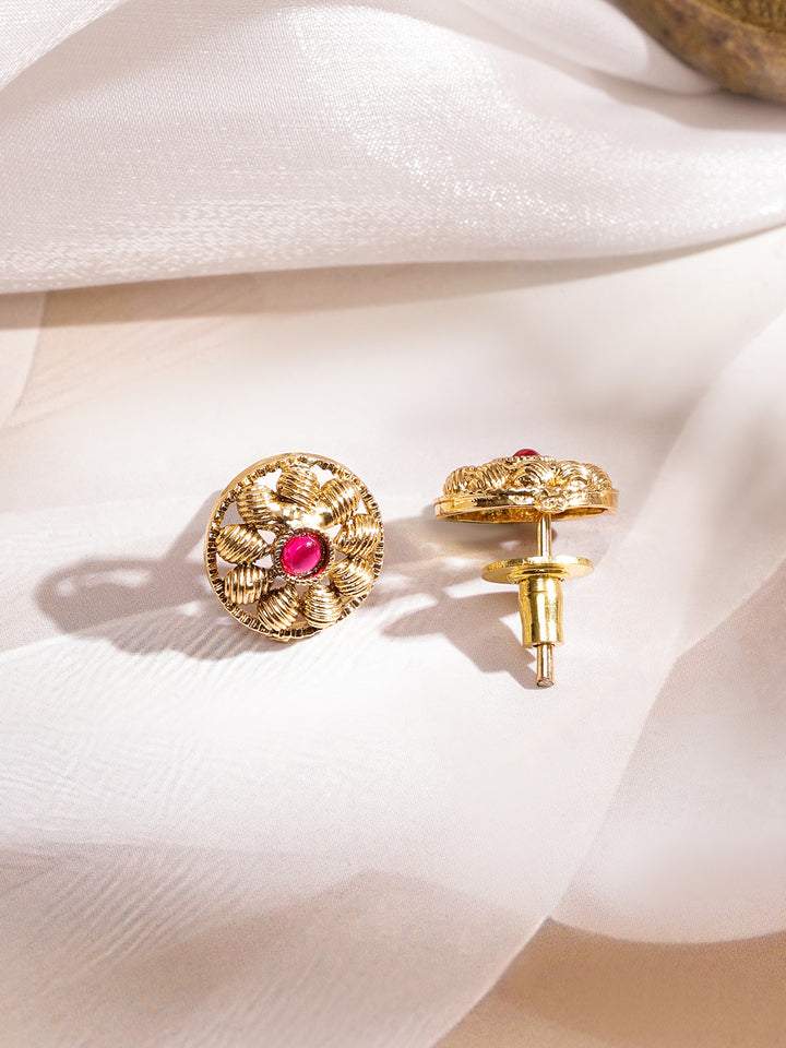 Red & Green Triple Layered Floral Choker Set