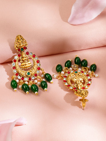 Laxmi Motif Multicolor Studded Necklace Set