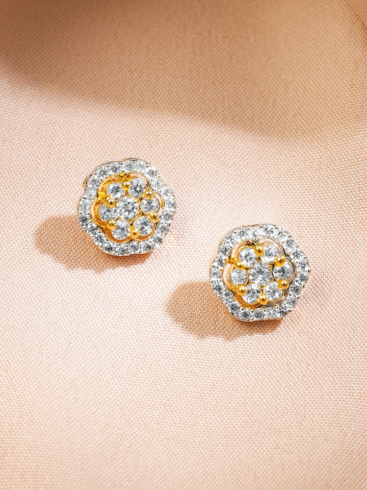 American Diamond Zirconia Floral Pendant Set