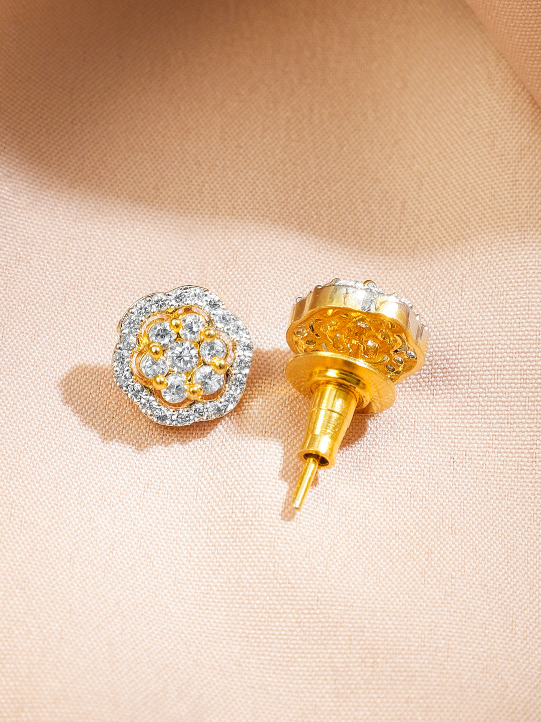 American Diamond Zirconia Floral Pendant Set