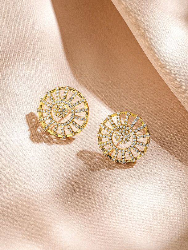 American Diamond Zirconia Pendant Necklace Set