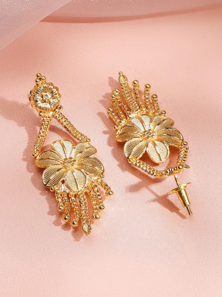 Floral Design Golden Necklace Set