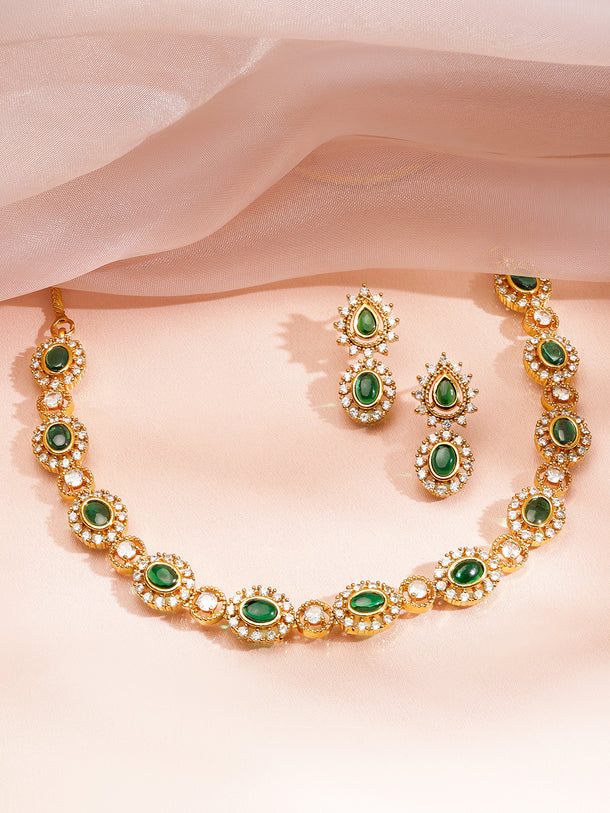 Mystic Green Aura Necklace Set