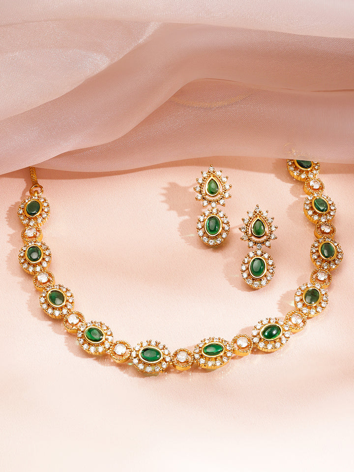 Mystic Green Aura Necklace Set