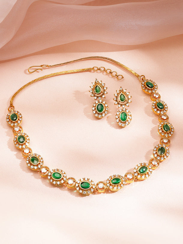 Mystic Green Aura Necklace Set