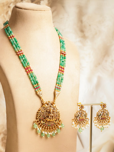 Green Glory Lakshmi Necklace Set