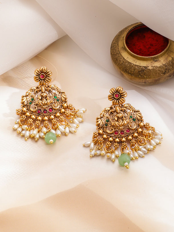 Green Glory Lakshmi Necklace Set