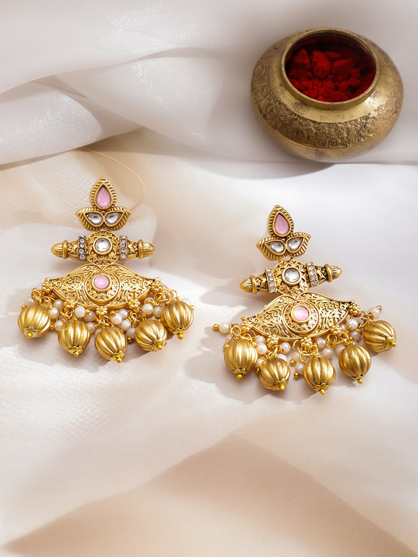 Regal Blush Kundan Necklace Set