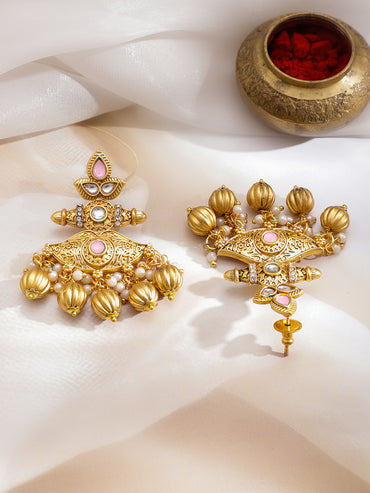 Regal Blush Kundan Necklace Set
