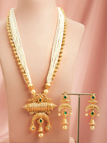 Vintage Emerald Opulence Necklace Set