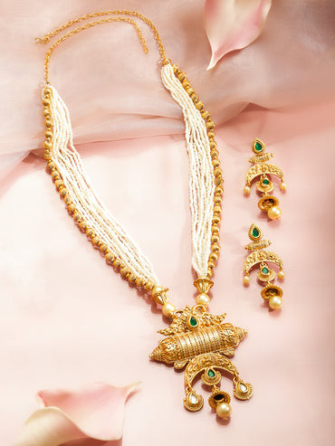 Vintage Emerald Opulence Necklace Set