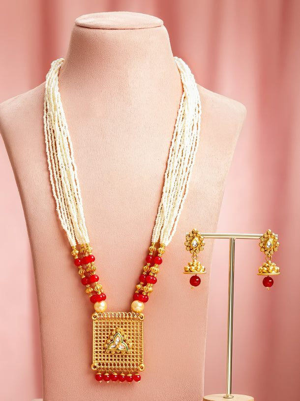 Heritage in Pearl & Red Necklace Set