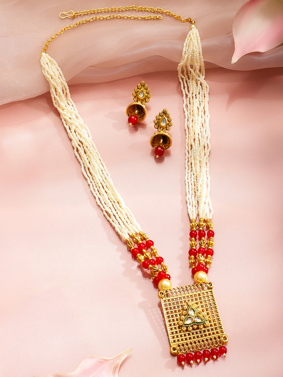 Heritage in Pearl & Red Necklace Set