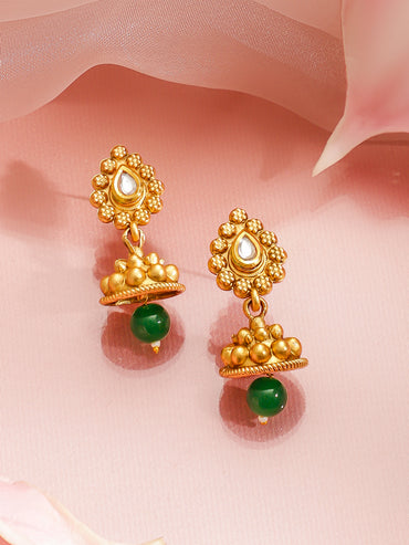 Green & Pearl beaded Long Necklace Set