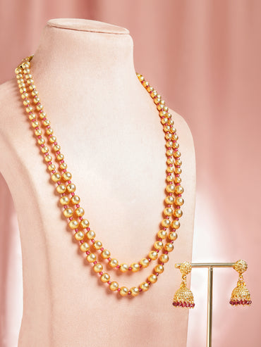 Golden Melody Ethnic Necklace Set