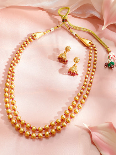 Golden Melody Ethnic Necklace Set