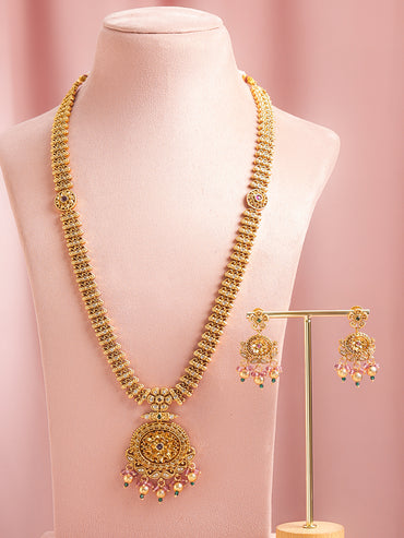 Palace Breeze Green Pink Necklace Set