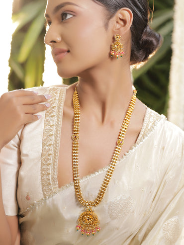 Palace Breeze Green Pink Necklace Set