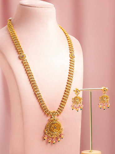 Palace Breeze Green Pink Necklace Set