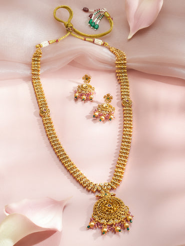 Palace Breeze Green Pink Necklace Set