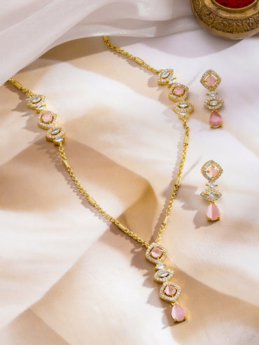 Twilight Blush Pink Sparkle Necklace Set