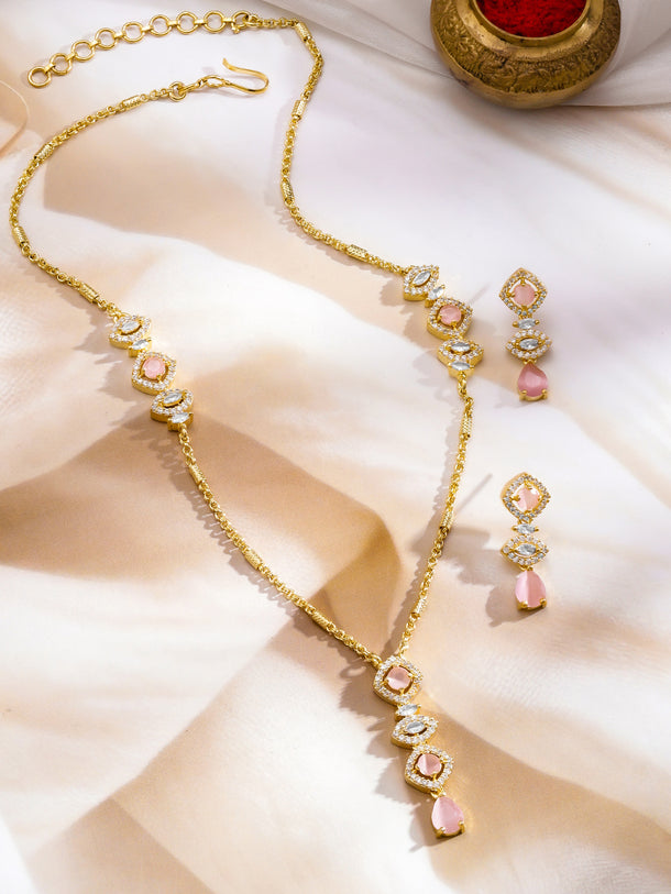 Twilight Blush Pink Sparkle Necklace Set