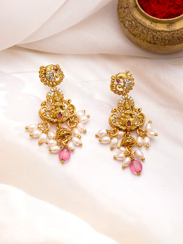 Lakshmi Shine Pink-Pearl Necklace Set